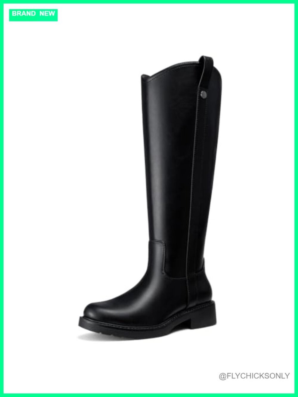 Women's Knee High Riding Boots Low Heel Faux Leather Comfortable